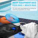 BROTOU Sports Mesh Bag Sports Equipment Bags Heavy Duty Drawstring Backpack Sport Balls Bag for Beach, Travel, Gym, Swimming Gear with Shoulder Strap