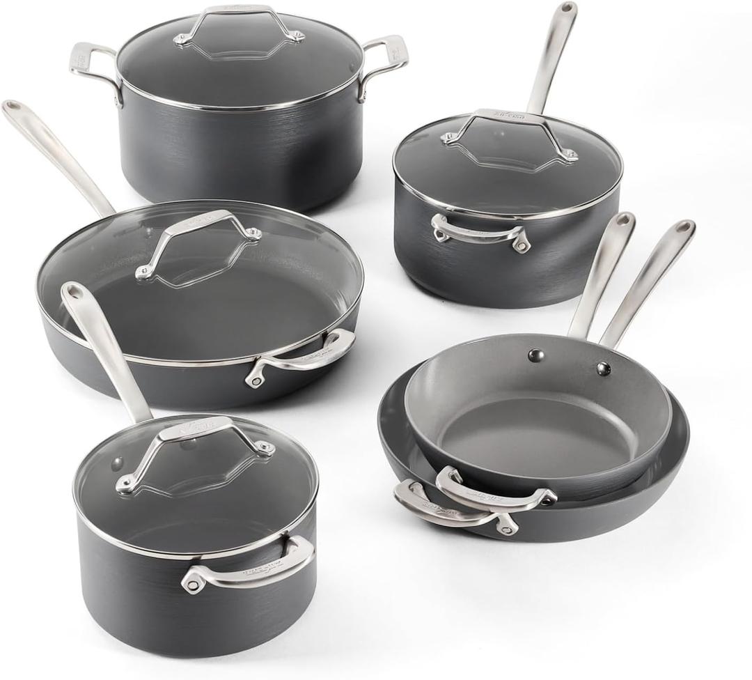 All-Clad HA1 Ceramic Nonstick, 10-Piece Pots & Pans Set, Induction Ready