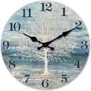 Large Blue Wooden Wall Clock 20 Inch Tree of Life Themed
Silent Non-Ticking Battery Operated Vinatge Country Decorative for Living Room Bedroom Kitchen Office