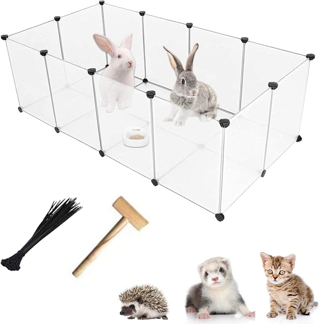 kathson Plastic Small Pet Playpen,Portable Bunny Pen,13.8" X 13.8" Rabbit Cage DIY Metal Enclosure Yard Outdoor & Indoor Fence for Cat Guinea Pig Hedgehogs Kitten Rat(12 Panels) kathson Plastic Small Pet Playpen,Portable Bunny Pen,13.8" X 13.8" Rabbit Cage DIY Metal Enclosure Yard Outdoor & Indoor Fence for Cat Guinea Pig Hedgehogs Kitten Rat(12 Panels)