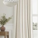 Beige Curtains 96 inches Long Back Tab Room Darkening Privacy Protect Window Treatment Thick Sliding Door Drapes for Living Room/Bedroom, W52 x L96, 1 Panel