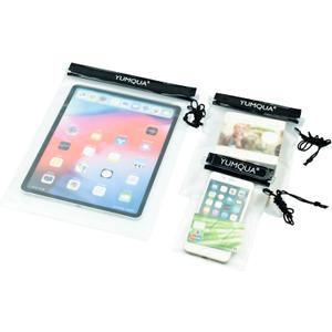 YUMQUA Clear Waterproof Bag, Waterproof Document Pouch Passport Holder Water Tight Map Case Waterproof Pouch Water Proof Small Dry Bags for Kindle Phone Tablet Camera, Kayak Boat PaddleBoard (Black)