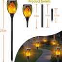 Upgraded Solar Lights Outdoor, 6 Pack Flickering Flame Solar Torch Lights with Super Larger Size for Outdoor Decor, Solar Garden Lights Waterproof Solar Flame Outdoor Lights for Patio Yard Pathway