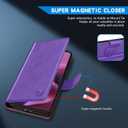ZZXX for Motorola Moto G 2026 Wallet Case with [RFID Blocking] Card Slot Kickstand Magnetic Closure PU Leather Flip Fold Protective Phone Case for Moto G 2026 Case Wallet(Purple-6.7 inch)