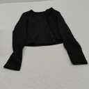 Womens Long Sleeve Tops Fall Lightweight Cardigan Cropped Going Out Shirts Ribbed Button Down Cute Trendy 2025 (Medium, Black)