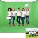 Professional 7.87ftx16.4ft Portable Large Chromakey Green Screen Wide Backdrop Kit with Stand Photography Background Support System for Photo Studio Video Shoot, Live Streaming, Party, Stage, 7.87x16.4ft