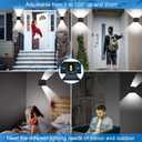 ledmo LED Up and Down Outdoor Wall Lights 20W Anti-Rust Adjustable Modern Wall Sconces Exterior Light Fixture Waterproof 6000K Black Porch Lighting for Patio Yard Garage Wall Mount Lighting 2 Pack