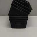 AREYZIN Plastic Storage Baskets Set of 6 Sturdy Pantry Organizers and Storage Bins Storage Container for Shelves, Countertops, Desktops, Cabinets, Bedrooms Black