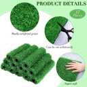 TURSTIN 12 Pieces Artificial Grass Mat Square 12 x 12 Inch Fake Turf Patch Indoor Outdoor Garden Lawn Patio Balcony Synthetic Turf Mat Realistic Grass Rug for Crafts Miniature Garden DIY, Dark Green