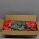 Christmas Artificial Flowers for Outdoors Red Poinsettia Flowers Artificial 12 Bundles Mixed UV Resistant Faux Flowers for Outdoor Planters Garden Porch Patio Home Winter Decor