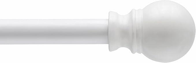 Kenney 1/2” Davenport Window Curtain Rod, 28-48”, White