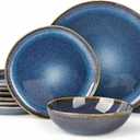AmorArc Ceramic Dinnerware Sets for 4, 12Pcs Plates and Bowls Sets Dishes