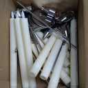 30 Pcs Silver Candlestick Holders with LED Flameless Candles Bulk Includes 15 Metal Candle Holders and 15 Battery Operated Candles for Wedding Table Centerpieces Home Decor