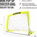 Franklin Sports Blackhawk Backyard Soccer Goal - Portable Pop Up Soccer Nets - Youth + Adult Folding Indoor + Outdoor Goals - Multiple Sizes + Colors