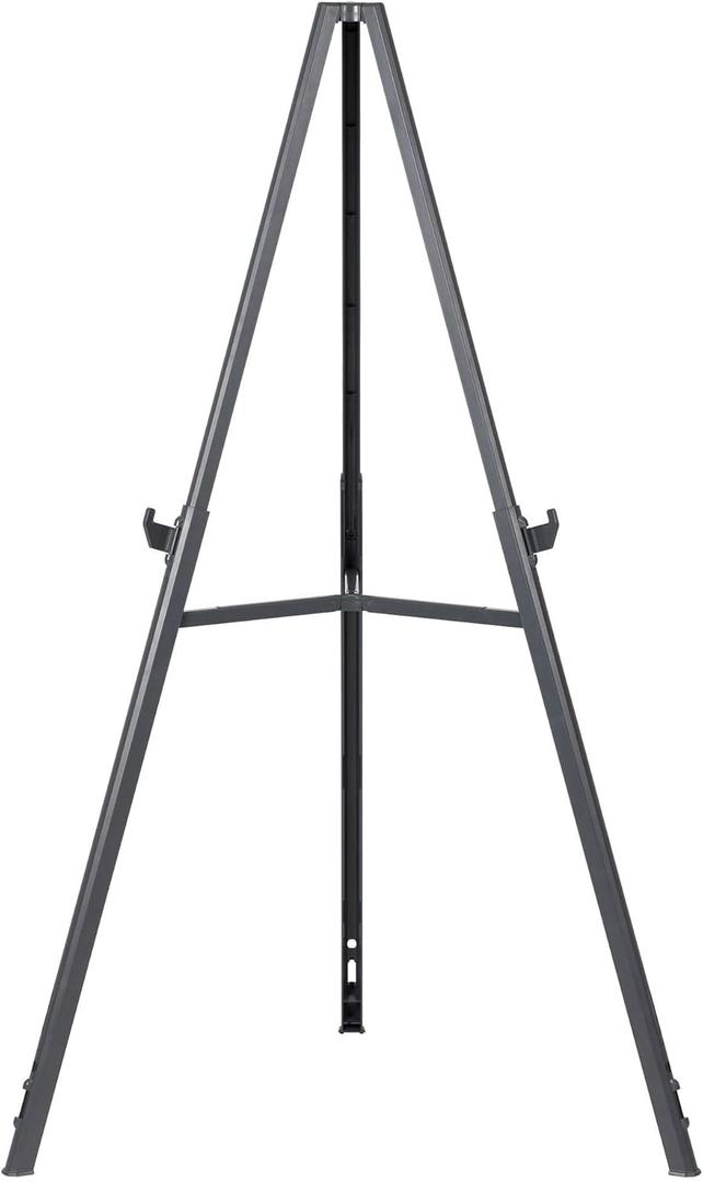 MasterVision Quantum Heavy Duty Display Easel, 35.62" to 61.22" High, Plastic, Black, Modern