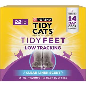 Purina Tidy Cats Tidy Feet Clumping Low Tracking Cat Litter With Odor Control  Clean Linen Scent - 22 lb. Box
