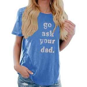 IRISGOD Womens Mom Shirt Summer Funny Short Sleeve Mommy Graphic Tees T-Shirts, Size L