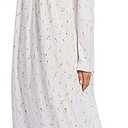  Long Cotton Nightgown Women's Long Sleeve Sleepwear Pleated Floral House Dress Soft Comfy Night Dress for Ladies, Size L