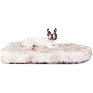 Laifug Luxury Faux Fur Dog Bed, 5-inch Thick Grade Ultra Soft Orthopedic Memory Foam Dog Bed with Faux Fur Cover, Plush Pup Rug with Removable Cover, Waterproof LinerWhite