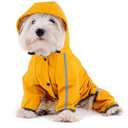 Dog Raincoat, Waterproof Dog Rain Jacket with Hood, Rain Coat with Leash Hole, Reflective Strap for Small Medium Dogs, Outdoor Adventures/Walking Lightweight Puppy (Yellow
