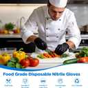 5 Mil 1000Pcs Food Grade Disposable Nitrile Gloves Medium | Latex Free, Powder Free, Textured, Touchscreen, for Restaurant, Massage, Hair Dye, Janitorial, Cooking, Cleannig