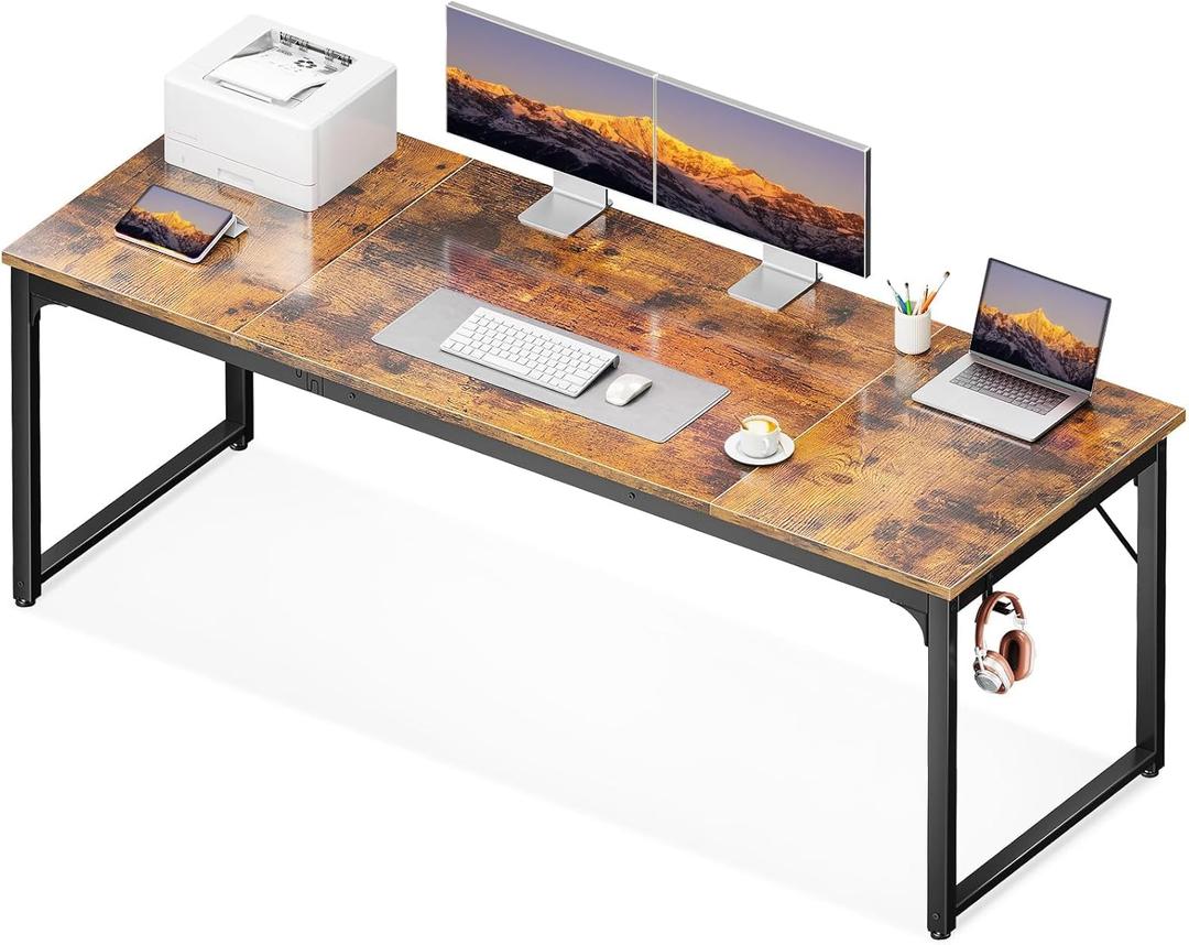 Coleshome 71 Inch Computer Desk, Modern Simple Style Desk for Home Office, Study Student Writing Desk, Vintage (71 Inches)
