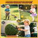 3-IN-1 Kids Garden Tools with Lights and Sounds, Weed Wacker Toy, Leaf Blower Toy, and Hedge Trimmer, Yard Tools Outdoor toys for Boys Pretend Role Play, Christmas Birthday Gifts for Kids 3,4,5,6,7,8+