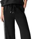 Sampeel Women 2 Piece Lounge Sets Sweatsuit Fall Outfits Matching Wide Leg pants Set Tracksuit Trendy Clothes, Large