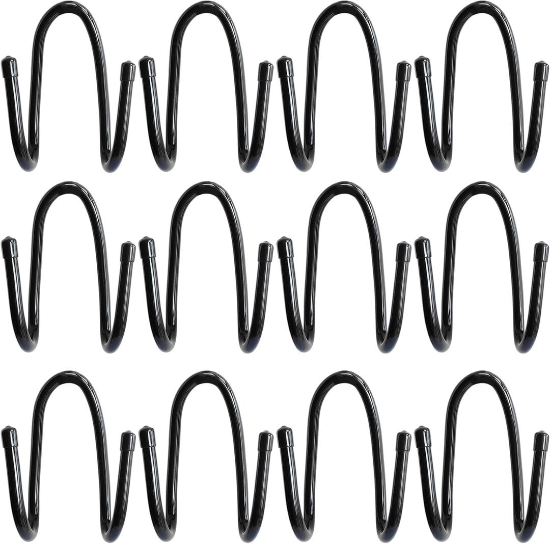 12PCS Chain Link Fence Hooks, Fence Hooks for Hanging Pool Poles,Nets,Brushes,Skimmers,Vacuum Hoses,Leaf Rakes etc, Hooks for Chain Link Fence, Chain Link Fence Hangers, Black
