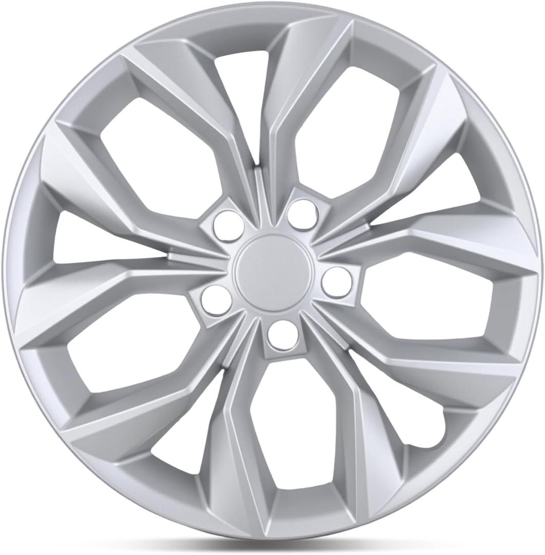 Nilight Wheel Cover Hubcaps 17 Inch Compatible with Honda CR-V CRV 2023 2024 2025 Hub Caps 17 inch Set of 4 Rim Covers Protector Wheel Replacement 44733-3A0-A02 ABS PC Material Flower Style, Silver