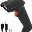 Tera 1D 2D QR Barcode Scanner Wireless and Wired with Battery Level Indicator Digital Printed Bar Code Reader Cordless Handheld Barcode Scanner Compact Plug and Play Model D5100