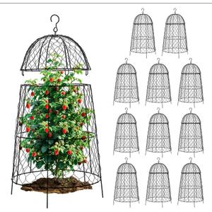 12Pcs garden cloche for plants,11.819.7in large size plant cages for outdoor plants,split design and anti-rust coated chicken wire cloche,sturdy and not easy to deform,plant cages to keep animals out (Set of 12 (20 inch high))