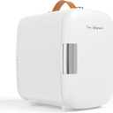 NEWBULIG Mini Fridge for Bedroom, Office & Car, Portable 4L/4.23QT Mini Refrigerator for Skincare with Handle, Ultra-Quiet Energy-Saving Compact Cooler for Drinks, Food, Skincare & Makeup, 12V AC/DC