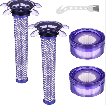 Upgraded V8 Vacuum Filter Replacement Kit Compatible with Dyson V8 New Version SV25/ Dyson V8 Animal Extra 405901-01/Dyson V7 New Model SV37 Cordless Vacuum, 2 Filter Kits, Replaces Part # 965661-05