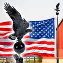 iElyiEsy Eagle Flagpole Topper with Ball - Weatherproof ABS Ornament Fits 20ft 25ft 30ft Flag Poles - Patriotic Outdoor Decor for Home Garden