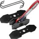 Brake Caliper Press Tool, 360 Degree Auto Swing Car Ratchet Brake Expander Wrench with 2PCS Steel Plates, Car Braking Caliper Hanger Set, Auto Calipers Piston Braking Pad Spreader Tool (3PCS)