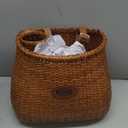 CXWXC Bike Basket - Handmade Rattan Bike Baskets for Girls Women - Front Bicycle Bike Basket with Coffee Cup Holder for Beach Cruiser, Scooter, Ebike (Brown)