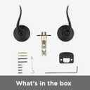 Kwikset Tustin Interior Privacy Door Handle with Lock, Door Lever For Bathroom and Bedroom, Polished Chrome Reversible Keyless Turn Lock (1 Pack)