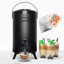 Insulated Beverage Dispenser-NON HEATING-75 Cup Cold Drink Beverage for Catering-Stainless Steel Iced Beverage Dispenser 12 L/3.2 Gallon Coffee Dispenser with Spigot for Tea,Juice (black)