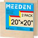 MEEDEN Unfinished Wood Canvas Board: 3/4 Deep 20x20 Wooden Canvas Panel Pack of 2 - Blank Cradled Wood Art Board for Painting