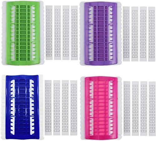 DD-life 4 Pcs 30 Positions Embroidery Thread Organizer Cross Stitch Tool Embroidery Floss Organizer Kit （1 Green，1 Blue，1 Pink，1 Purple）