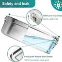 Stainless Steel Bento Box with 4 Compartments,1400ml Large & Thickened Metal Lunch Box for Adults,Eco-friendly Leak-Proof Container with Lockable Clips