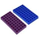 Lab Autosampler Vial Holder HPLC Vials Storage Rack for 2ml HPLC Sample Bottles(Blue and Purple, 2pcs 7.48inX3.89inX0.86in)