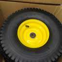 RONPOW 15x6.00-6nhs Lawn Mower Tires and Wheels, Riding Lawn Mower and Tractor Front Pneumatic Tire Replacement Assembly, Compatible with john deere Mower, 3" Offset Hub, 3/4" Bearing, 2Pack Yellow