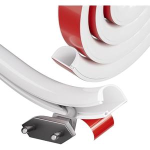 Silicone Cord Hider Wall for 1 Cable,Side-Opening Cord Covers for Wire on Wall,Self-Adhesive Cable Hider Raceway,Small TV Wire Hider, Flexible MINI TV Cord Hider for Wall Mounted TV(39''-White)