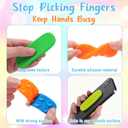 16 Pcs Sensory Worry Stones Textured Anxiety Stones Sensory Tools for Adults Stress Relief Items Autism Gift (Rectangle)