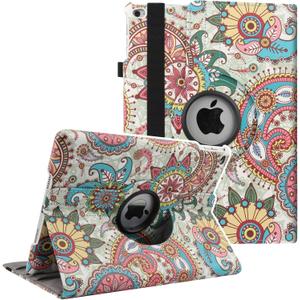 Rotating Case for iPad 5th/6th Generation, 360 Degree Rotating Stand Protective Cover Smart Case for Apple iPad 9.7 inch 2018 2017(Blue Pelis)