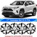 Wheel Hubcaps Compatible with Toyota RAV4 2019-2024; 17 inch Wheel Covers; Set of 4 Pcs (Black&Silver)