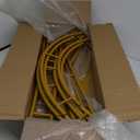 LEALIBAUSS 7FT Metal Double Heart Backdrop Stand Heart Arch Stand for Proposal Wedding Balloon Arches for Ceremony Valentine's Day Birthday Party Decoration (Gold)