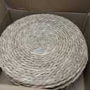 13 Inch Placemats Set of 24, Boho Round Woven Place Mats for Dining Table Decor, Rustic Jute Chargers for Dinner Plates, Outdoor Patio, Farmhouse Wedding, Water Hyacinth Wicker Rattan Braided Placemat